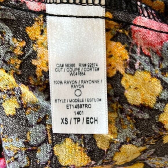 Ella Moss Split Back Floral Tank Top XS - Picture 6 of 6